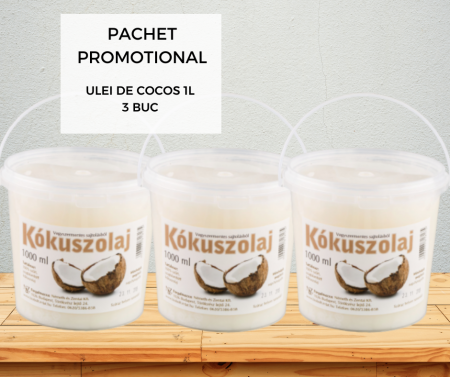 Pachet promoțional - Pachet promotional Ulei de cocos 1l pt gatire 3buc
