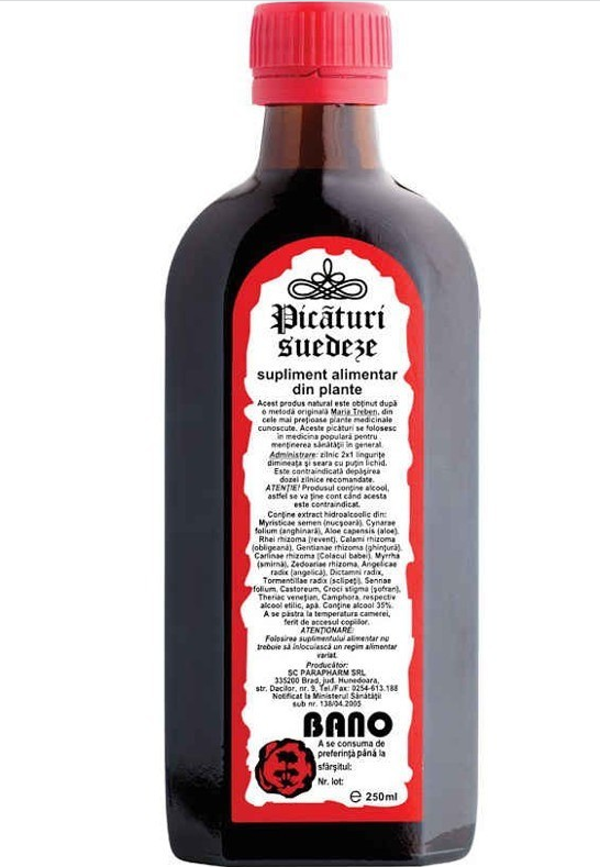 Produse naturiste, terapeutice - Picaturi Suedeze 250 ml, Parapharm