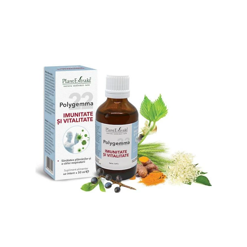 Remedii florale (Bach) - Polygemma 22 Imunitate si Vitalitate, 50 ml, Plant Extrakt