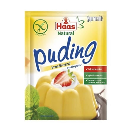 Produse - Praf de budinca cu gust de vanilie fara gluten, 40 g, Haas Natural