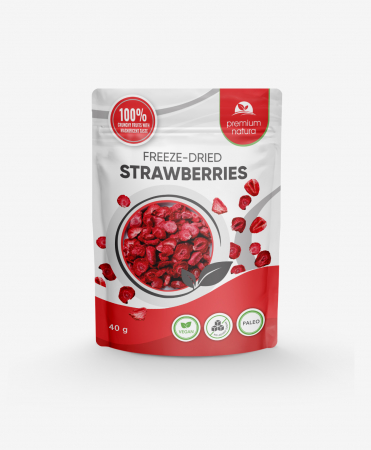 Fructe liofilizate , seminte - Premium Natura căpșuni liofilizată 40g