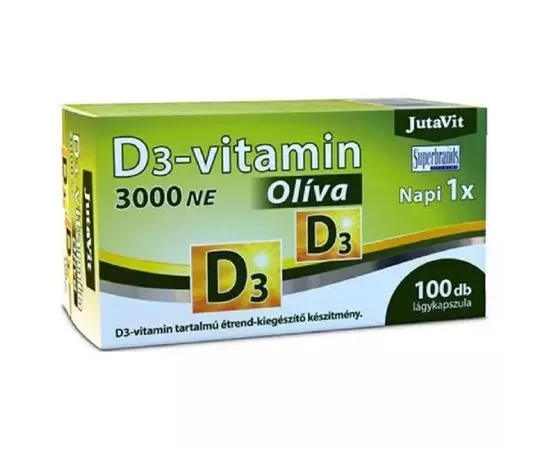 Produse - Vitamina D3 3000 UI cu Ulei de Masline 100 capsule JutaVit