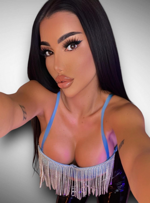 Corset Albastru cu Diamante de Dama Top Scurt Diamond Dream Denim Efect Push Up | VITRENDX [5]