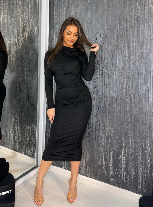 Rochie Casual Black Modelatoare Eleganta Neagra VITRENDX [8]
