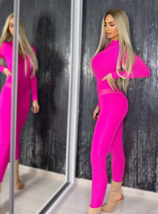 Salopeta Roz Dama Barbie Pink Lunga Modelatoare Anticelulitica Efect Push Up Compresiva Eleganta Sport Elastica | VITRENDX [4]