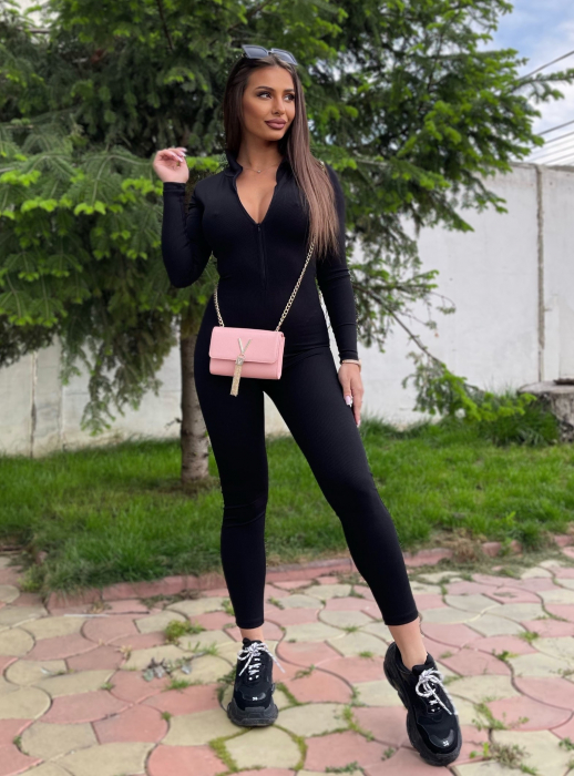 Salopeta Neagra Dama Nova Black Anticelulitica Modelatoare Compresiva Efect Push Up Eleganta Sport Elastica | VITRENDX [4]
