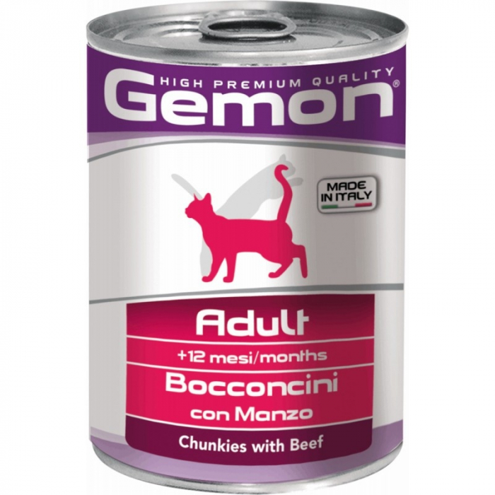 Hrana Umeda Pentru Pisici, Gemon Adult, Cu Vita, 415 g	 [1]