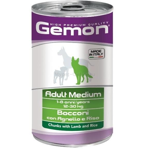 Hrana Umeda Pentru Caini, Gemon Medium Adult, Miel Si Orez, 1250 g [1]