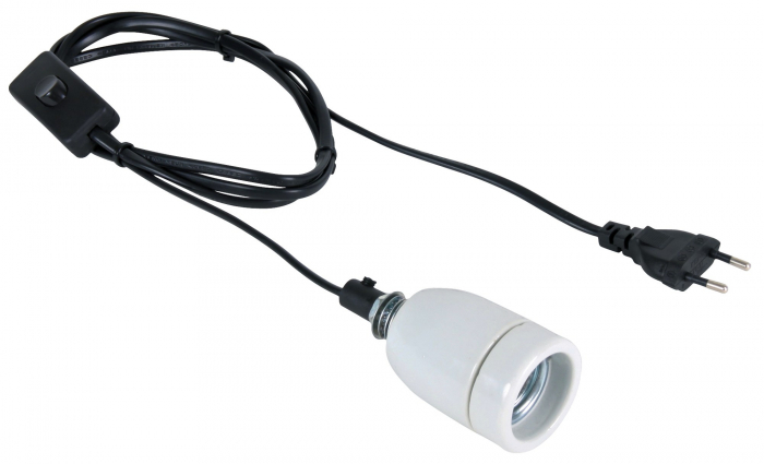 Adaptor Ceramic Pentru Bec, Pro, Cablu Cu Intrerupator, 200W, 76105	 [2]