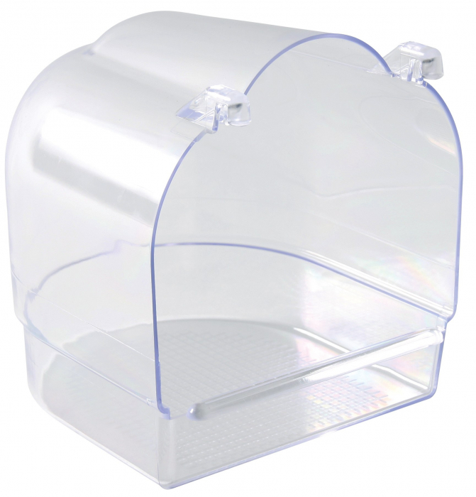 Cadita Acoperita Pentru Pasari, Plastic, Semicerc, Transparent, 13x12x13 cm, 5402 [2]