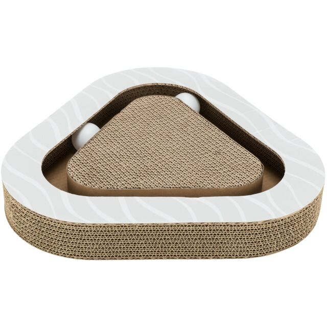 Carton De Zgariat Pentru Pisici, Cu 2 Mingi, 36x5x36/36 cm, Gri, 48009	 [2]