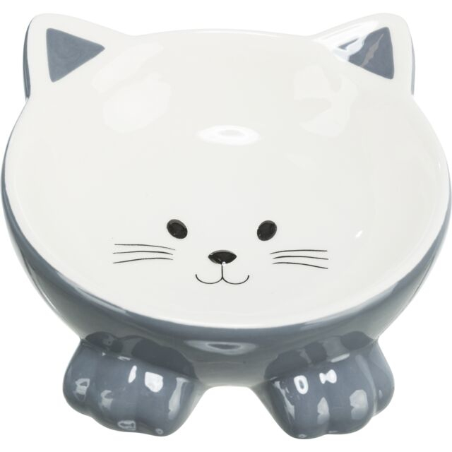 Castron Ceramic Pentru Pisici, Ridicat, Forma Ergonomica, 0.15 l/14 cm, Diferite Culori, 24807 [4]