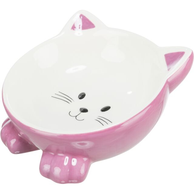 Castron Ceramic Pentru Pisici, Ridicat, Forma Ergonomica, 0.15 l/14 cm, Diferite Culori, 24807 [2]
