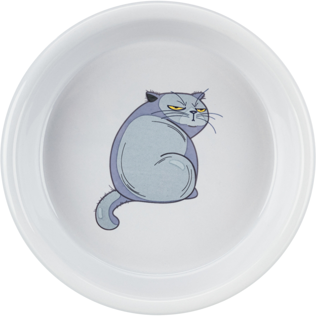 Castron Ceramic Pentru Pisici, 0.25 l/13 cm, Gri, 24652 [2]