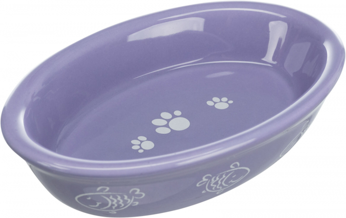 Castron Ceramic Oval Pentru Pisici, 0.2 l/15x10 cm, Diferite Culori, 24495 [2]