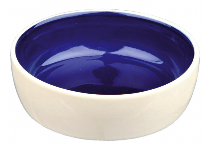 Castron Ceramic Pentru Pisici, 0.3 l /12 cm, Crem/Albastru, 2467 [2]