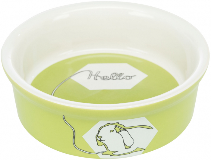 Castron Ceramic Pentru Iepuri, Hello, 240 ml/ 12 cm, Diferite Culori, 60736 [3]