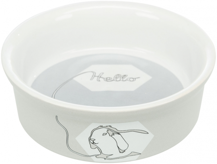 Castron Ceramic Pentru Iepuri, Hello, 240 ml/ 12 cm, Diferite Culori, 60736 [4]