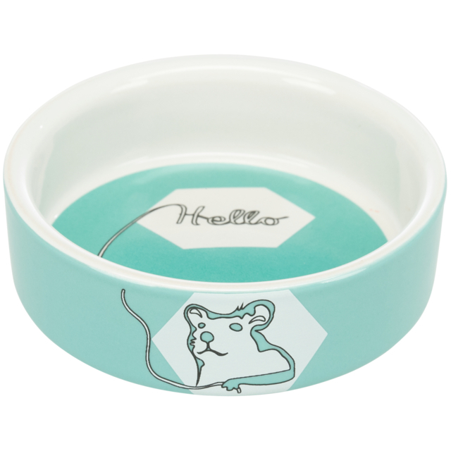 Castron Ceramic Pentru Hamsteri, Hello, 90 ml/ 8 cm, Diferite Culori, 60734 [2]