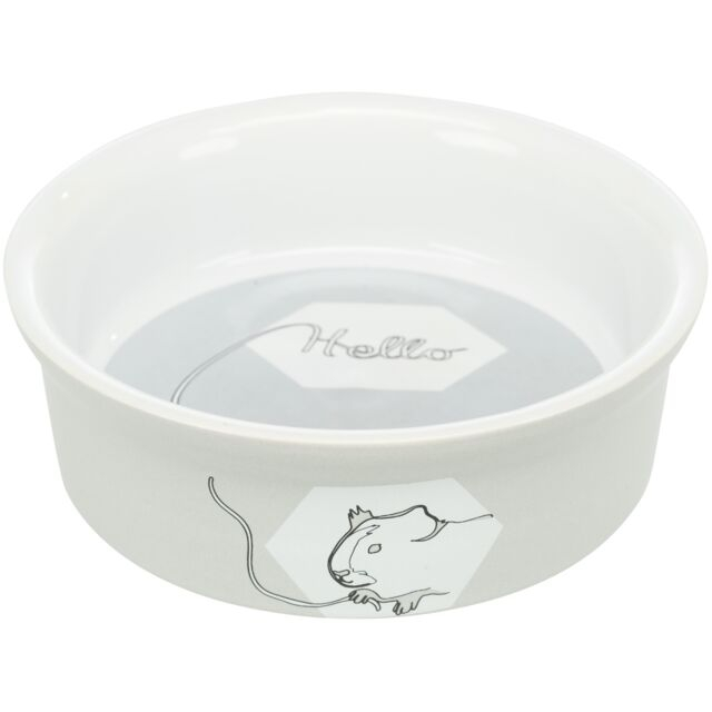 Castron Ceramic Pentru Porcusori de Guineea, Hello, 240 ml/ 12 cm, Diferite Culori, 60735 [4]
