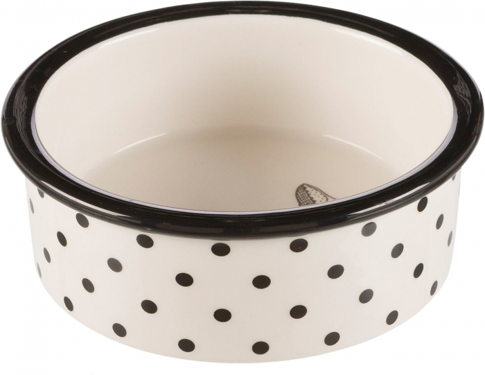 Castron Ceramic Pentru Pisici, 0.3 l/12 cm, Alb/Negru, 25120 [1]