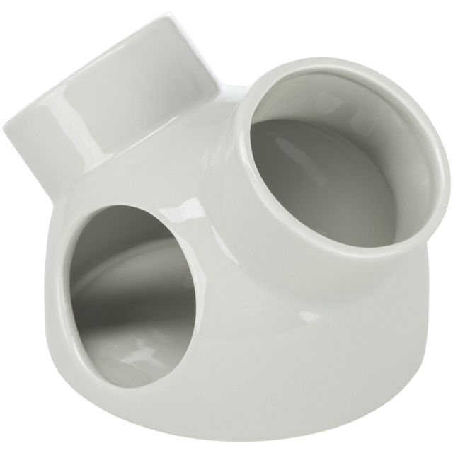 Casuta Ceramica Pentru Rozatoare, Cu 3 Intrari, 16x12 cm, Gri, 61364	 [2]