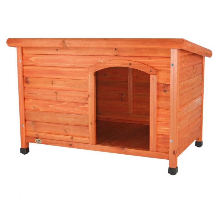 Casuta Clasica Din Lemn Pentru Caini, M-L: 104x72x68 cm, Maro, 39552	 [2]