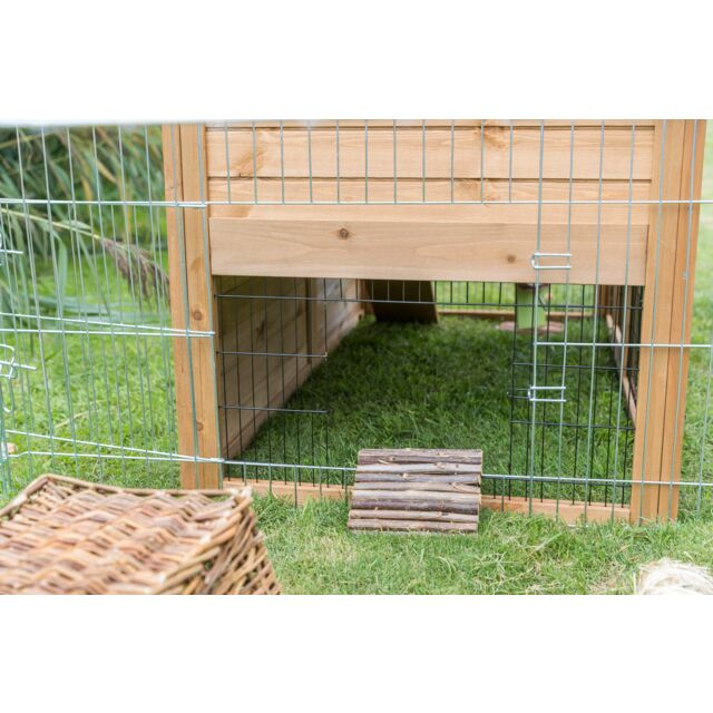 Cusca De Exterior Pentru Rozatoare, Cu Spatiu De Joaca, Lemn, 151x107x80 cm, Maro, 62335	 [5]