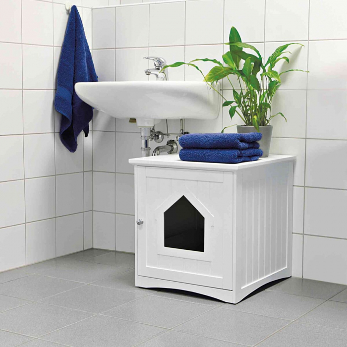 Casuta Pentru Litiera, MDF, 49x51x51 cm, Alb, 40290 [4]