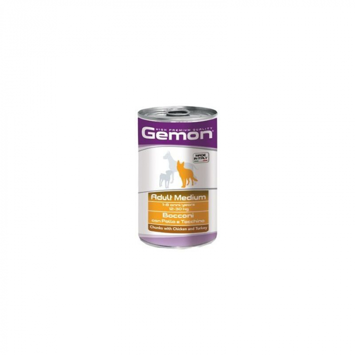 Hrana Umeda Pentru Caini, Gemon Medium Adult, Pui Si Curcan, 1250 g [1]