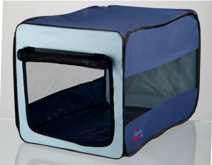 Geanta Transport/Cazare Pentru Caini, Soft Twister, S-M: 50x52x76 cm, Albastru/Gri, 39693 [1]