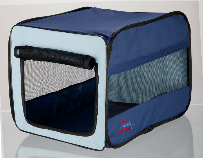 Geanta Transport/Cazare Pentru Caini, Soft Twister, S: 45x45x64 cm, Albastru/Gri, 39692 [1]