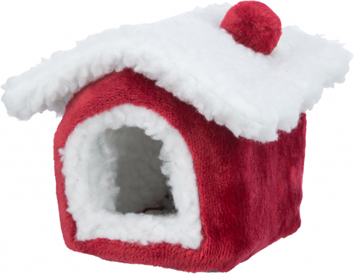 Culcus-Casuta Pentru Rozatoare, Xmas, 15 x 12 x 15 cm, Rosu/Alb, 92651 [2]