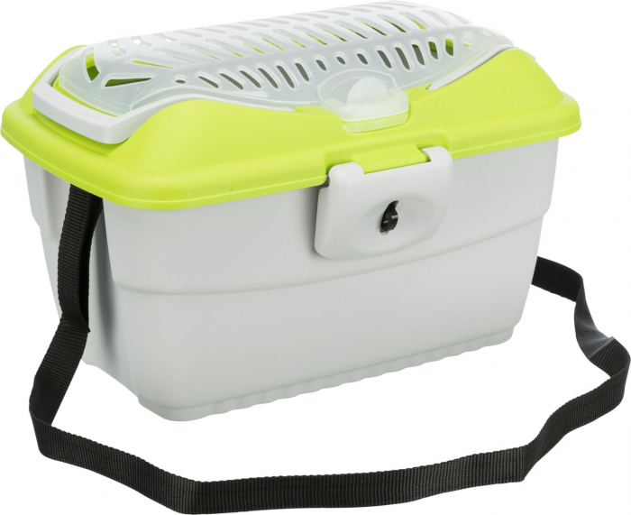 Cusca De Transport Pentru Rozatoare, Mini-Capri, 40x22x30 cm, Pana la 2 kg, Gri/Verde, 39802	 [1]