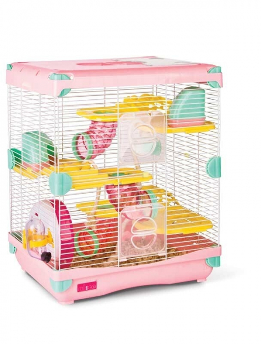 Cusca Pentru Rozatoare, Gremi Adventure Land Double, L: 28x21x43 cm, Roz, K812	 [2]