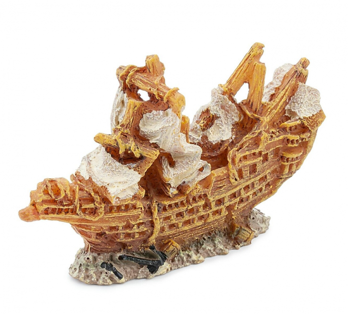 Decor Pentru Acvariu, Nava Naufragiata, 6.5x2.5x4.5 cm, R102 [3]