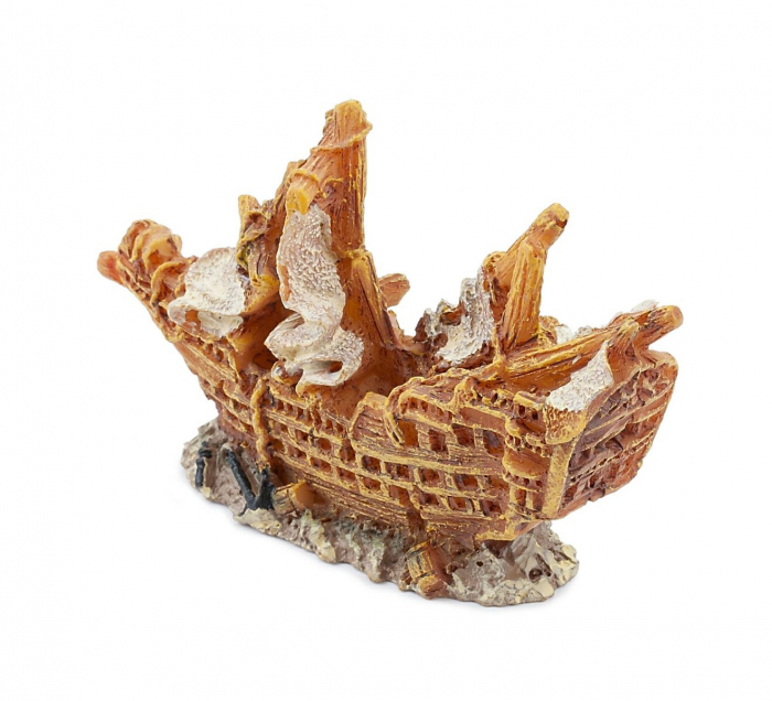 Decor Pentru Acvariu, Nava Naufragiata, 6.5x2.5x4.5 cm, R102 [2]