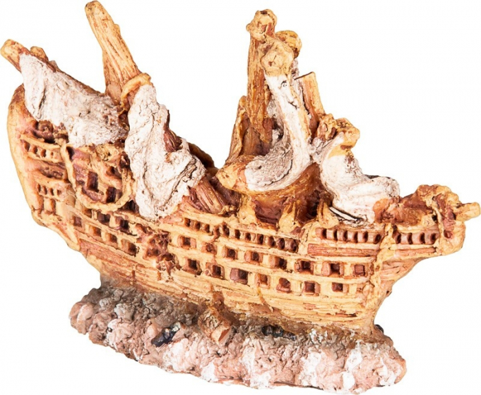 Decor Pentru Acvariu, Nava Naufragiata, 6.5x2.5x4.5 cm, R102 [4]