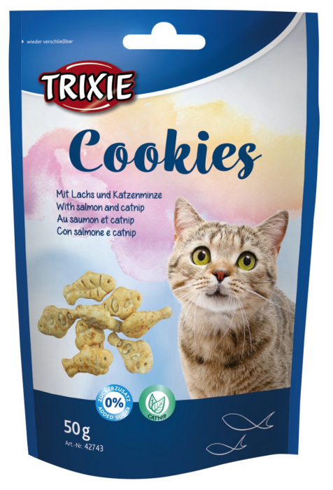 Recompense Pentru Pisici, Biscuiti Cu Somon Si Catnip, 50 g, 42743 [1]