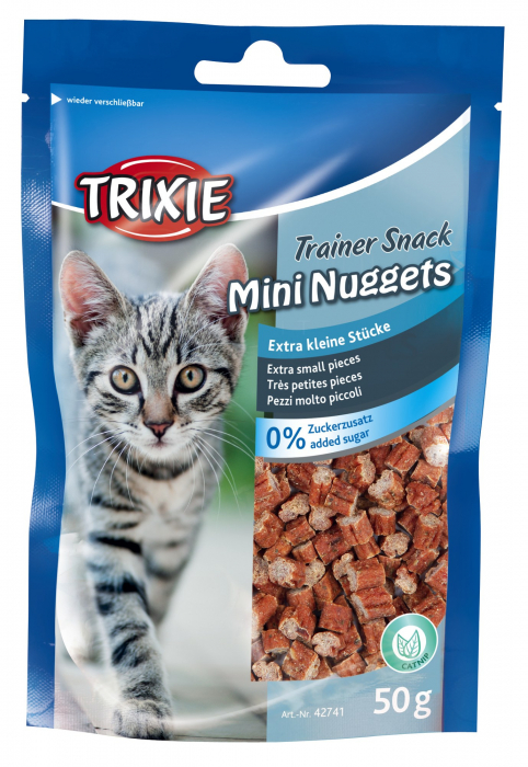 Recompense Pentru Pisici, Premio Trainer, Mini Nuggets Cu Peste/Pui/Catnip, 50 g, 42741 [1]