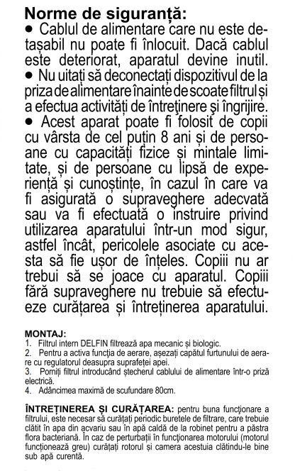 Filtru Intern Delfin 350 Pentru Acvariu 60 l/4.5W, F103 [4]
