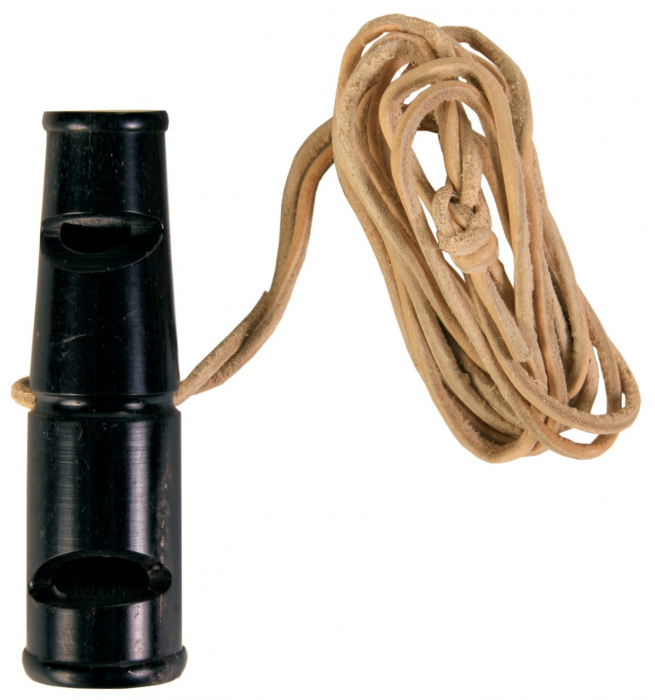 Fluier Din Corn De Bivol, Cu Snur De Piele, 6 cm, 2254	 [2]