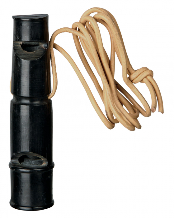 Fluier Din Corn De Bivol, Cu Snur De Piele, 9 cm, 2255	 [2]
