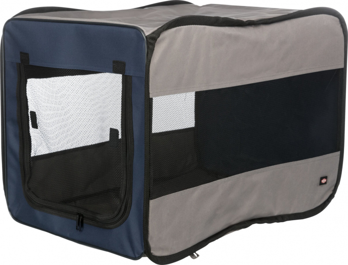Geanta Transport/Cazare Pentru Caini, Soft Twister, S: 45x45x64 cm, Albastru/Gri, 39692 [2]
