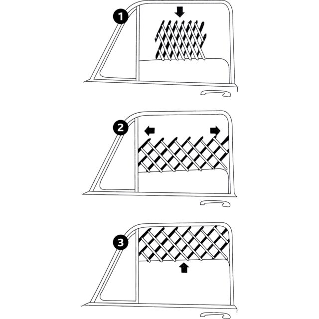 Grilaj Geam Auto, Plastic, 30-110 cm, Negru, 13102	 [3]