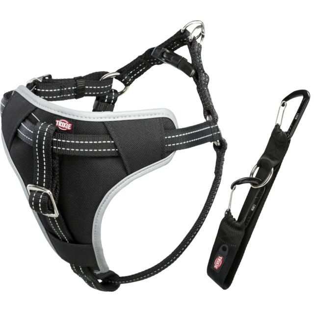 Ham Si Centura Auto Pentru Caini, M: 50-65 cm/20 mm, Negru, 12856	 [2]