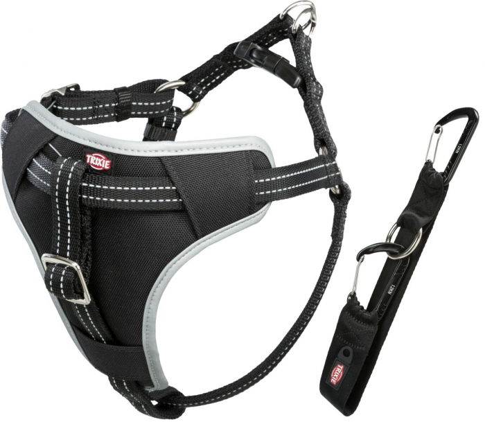 Ham Si Centura Auto Pentru Caini, M: 50-65 cm/20 mm, Negru, 12856	 [6]