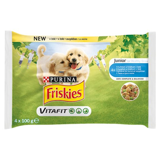 Hrana Umeda Pentru Caini, Friskies Vitafit Junior, Pui Si Mazare In Jeleu, 4x100 g [2]