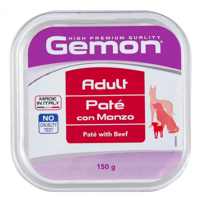 Hrana Umeda Pentru Caini, Gemon Adult, Pate Cu Vita, 150 g [2]