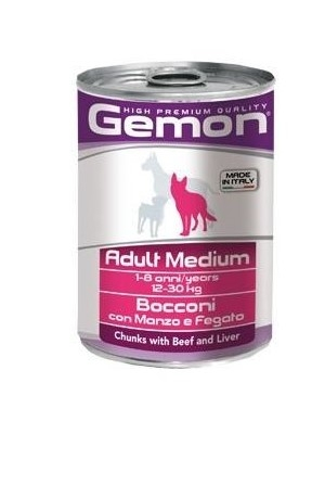 Hrana Umeda Pentru Caini, Gemon Medium Adult, Vita Si Ficat, 415 g [2]